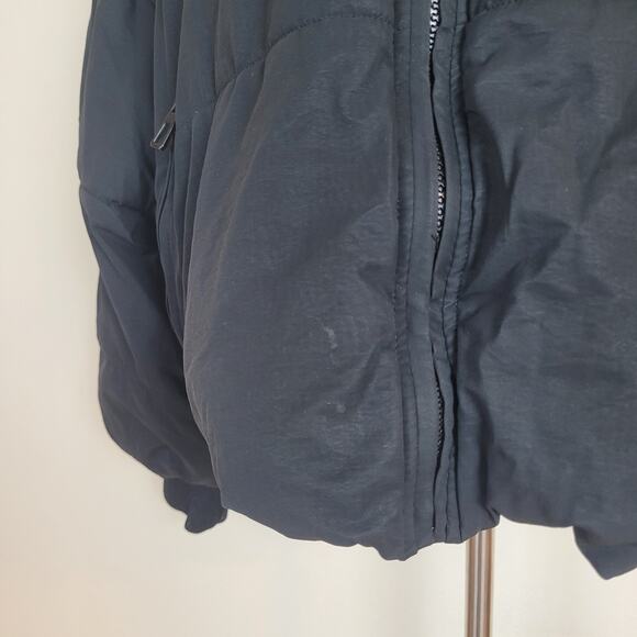 Zara Jacket Womens XL Black Puffer Oversized Crop Short Zip 4341/202 - Picture 8 of 16